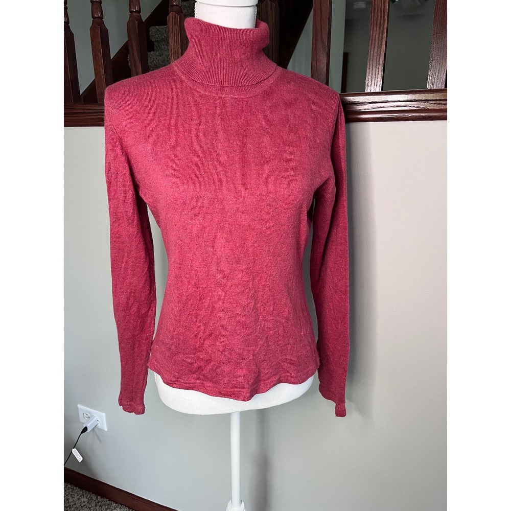 Icelandic Design Pink Silk Cashmere Turtleneck Sweater Womens Medium